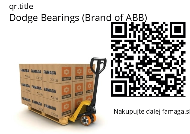   Dodge Bearings (Brand of ABB) 011109